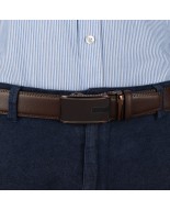 Pasek męski skórzany 3,5 cm klamra automatyczna Beltimore brązowy 50-585