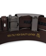 Pasek męski skórzany 3,5 cm klamra automatyczna Beltimore brązowy 50-596