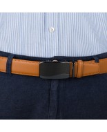 Pasek męski skórzany 3,5 cm klamra automatyczna Beltimore camel 56-570