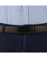 Pasek męski skórzany 3,5 cm klamra automatyczna Beltimore brązowy 53-550