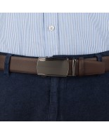 Pasek męski skórzany 3,5 cm klamra automatyczna Beltimore brązowy 53-577