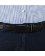 Pasek męski skórzany 3,5 cm klamra automatyczna Beltimore czarny 59-593