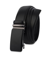 Pasek męski skórzany 3,5 cm klamra automatyczna Beltimore czarny 62-593