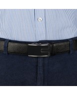 Pasek męski skórzany 3,5 cm klamra automatyczna Beltimore czarny 61-551
