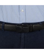 Pasek męski skórzany 3,5 cm klamra automatyczna Beltimore czarny 61-562