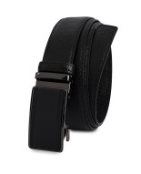 Pasek męski skórzany 3,5 cm klamra automatyczna Beltimore czarny 61-572
