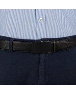 Pasek męski skórzany 3,5 cm klamra automatyczna Beltimore czarny 60-543