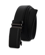 Pasek męski skórzany 3,5 cm klamra automatyczna Beltimore czarny 60-550