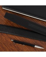 Pasek męski skórzany 3,5 cm klamra automatyczna Beltimore czarny 60-550