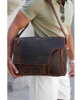 Torba męska skórzana na ramię laptopa 15,6" Beltimore N26