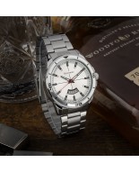 Zegarek męski bransoleta duży solidny srebrny z datownikiem premium Beltimore BT03