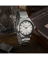 Zegarek męski bransoleta duży solidny srebrny klasyczny premium Beltimore BT02