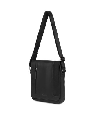 Torba męska skórzana na ramię zgrabna elegancka Beltimore czarna N36