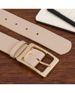 Skórzany pasek damski do spodni sukienki cielisty skóra nat 4 cm Beltimore D75