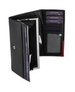 Damski skórzany portfel duży poziomy retro RFiD czarny BELTIMORE 040