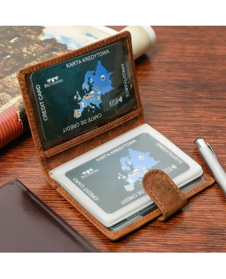 Etui na dokumenty karty skórzane slim Beltimore Jasny  brąz G78