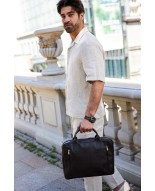 Torba męska skóra ekologiczna na dokumenty A4 laptopa czarna Beltimore M03
