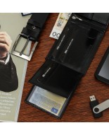 Zestaw męski skórzany premium Beltimore portfel pasek klasyczny U32