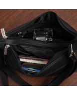 Skórzana Damska Torba listonoszka elegancka czarna Beltimore L40