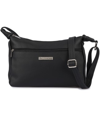 Skórzana Damska Torba listonoszka elegancka czarna Beltimore L40