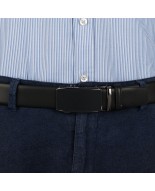 Pasek męski skórzany 3,5 cm klamra automatyczna Beltimore czarny 02-600