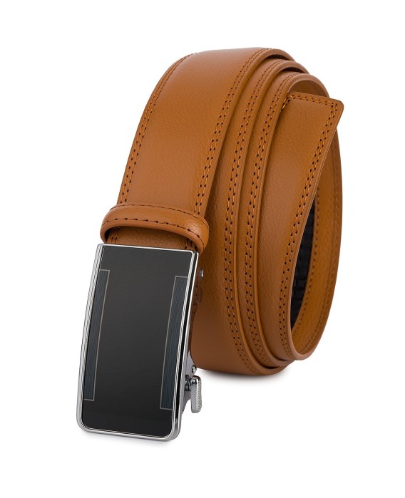 Pasek męski skórzany 3,5 cm klamra automatyczna Beltimore camel 50-596
