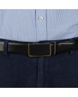 Pasek męski skórzany 3,5 cm klamra automatyczna Beltimore czarny 52-598