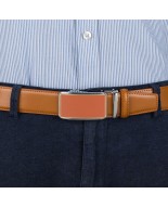 Pasek męski skórzany 3,5 cm klamra automatyczna Beltimore camelowy 52-598