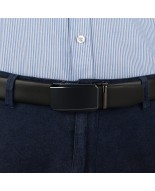 Pasek męski skórzany 3,5 cm klamra automatyczna Beltimore czarny 02-587