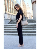 Skórzana Damska Torba listonoszka elegancka beżowa Beltimore L40