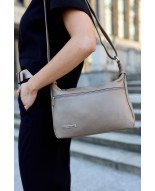 Skórzana Damska Torba listonoszka elegancka beżowa Beltimore L40