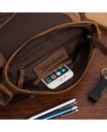 Torba męska skórzana na ramię zgrabna brązowa elegancka Beltimore N18