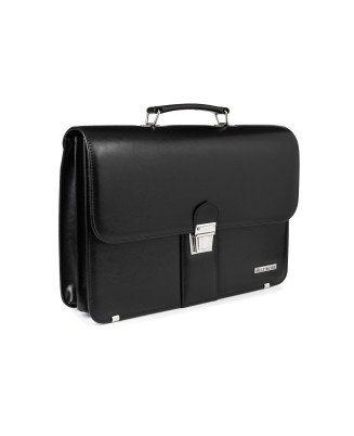 Czarna męska aktówka Beltimore teczka elegancka pojemna W37