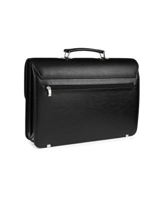 Czarna męska aktówka Beltimore teczka elegancka pojemna W37