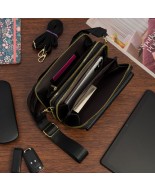 Czarna Torebka Mini damska crossbody na telefon i karty POR-T-54
