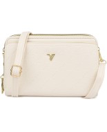 Ecru Torebka crossbody damska mini na telefon i dokumenty POR-T-51