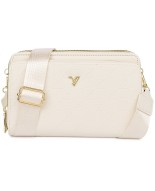 Ecru Torebka crossbody damska mini na telefon i dokumenty POR-T-51