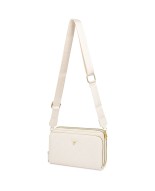 Ecru Torebka crossbody damska mini na telefon i dokumenty POR-T-51