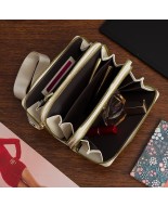 Ecru Torebka crossbody damska mini na telefon i dokumenty POR-T-51