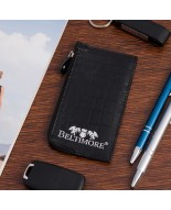 Etui na dokumenty karty czarne skórzane skóra croco slim Beltimore J06
