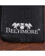 Etui na dokumenty karty czarne skórzane skóra croco slim Beltimore J06
