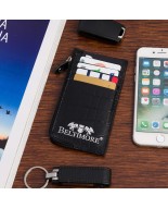 Etui na dokumenty karty czarne skórzane skóra croco slim Beltimore J06