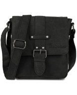 Torba męska skórzana na ramię zgrabna czarna elegancka Beltimore N11
