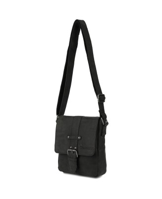 Torba męska skórzana na ramię zgrabna czarna elegancka Beltimore N11