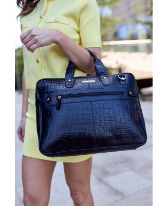 Torba skórzana elegancka croco laptop 15