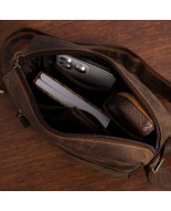 Torba męska na ramię mała skóra naturalna premium Beltimore brązowa N41