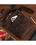 Torba męska na ramię mała skóra naturalna premium Beltimore brązowa N41