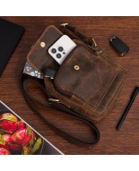 Torba Męska Skórzana Mała Vintage Beltimore Brązowa N39