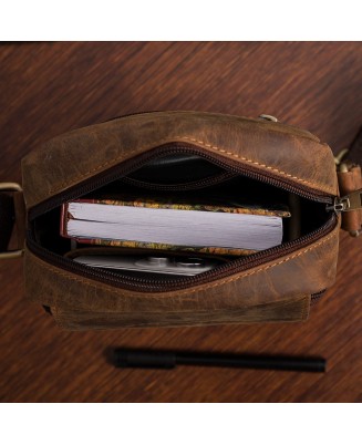 Torba Męska Skórzana Mała Vintage Beltimore Brązowa N39