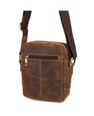 Torba Męska Skórzana Mała Vintage Beltimore Brązowa N39